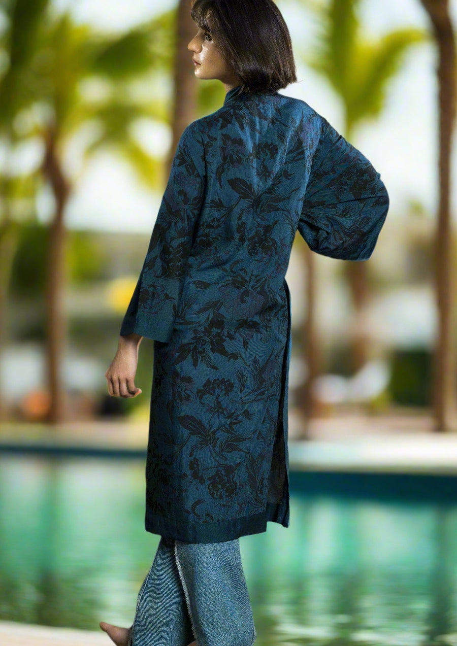 KIMONO PIVOINE - Night Blue (Taille Unique)