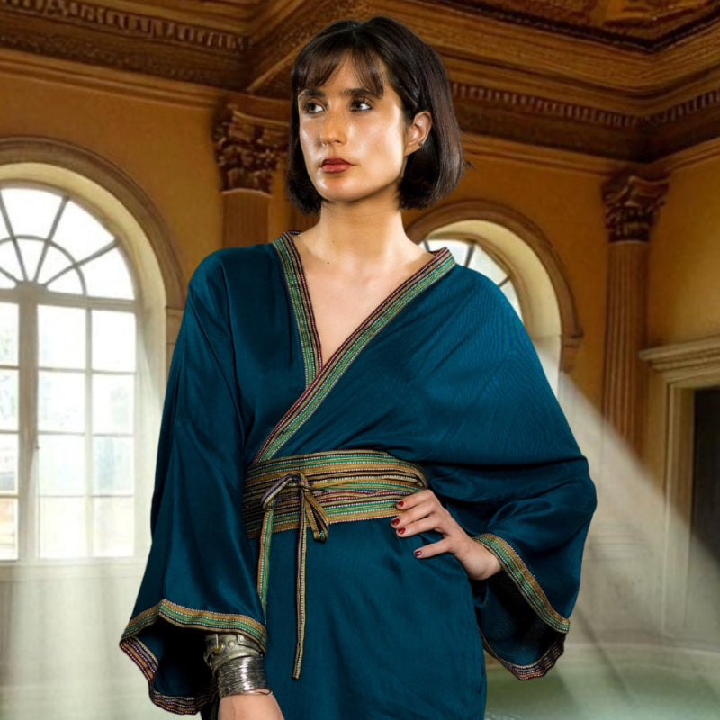 KIMONO TARPARKAR - Turquoise (Taille Unique)