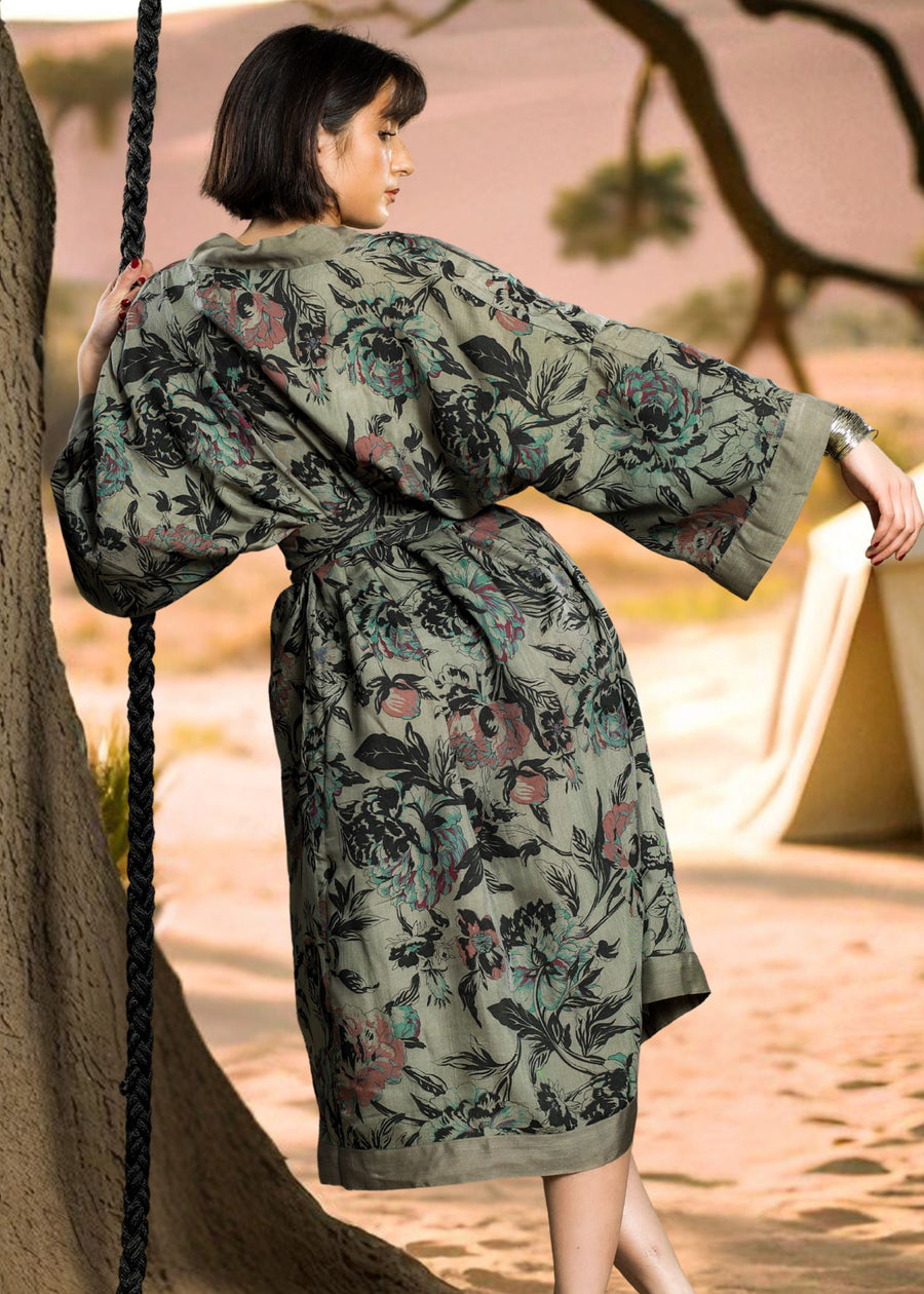 KIMONO PIVOINE - Silver (Taille Unique)