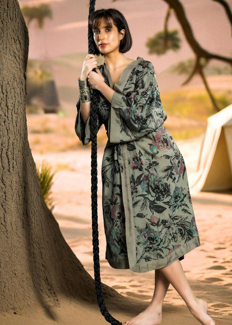 KIMONO PIVOINE - Silver (Taille Unique)