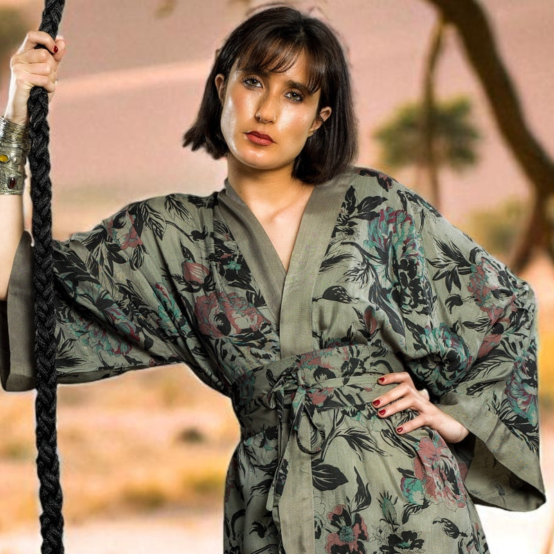 KIMONO PIVOINE - Silver (Taille Unique)