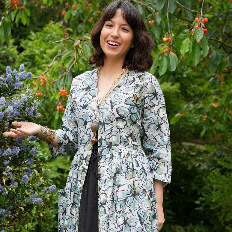 ROBE FLORES - Bleu Ciel