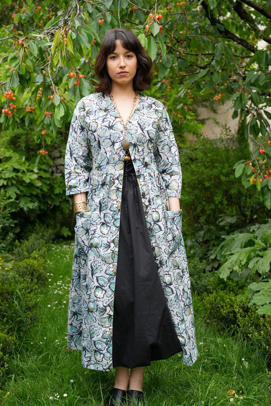 ROBE FLORES - Bleu Ciel