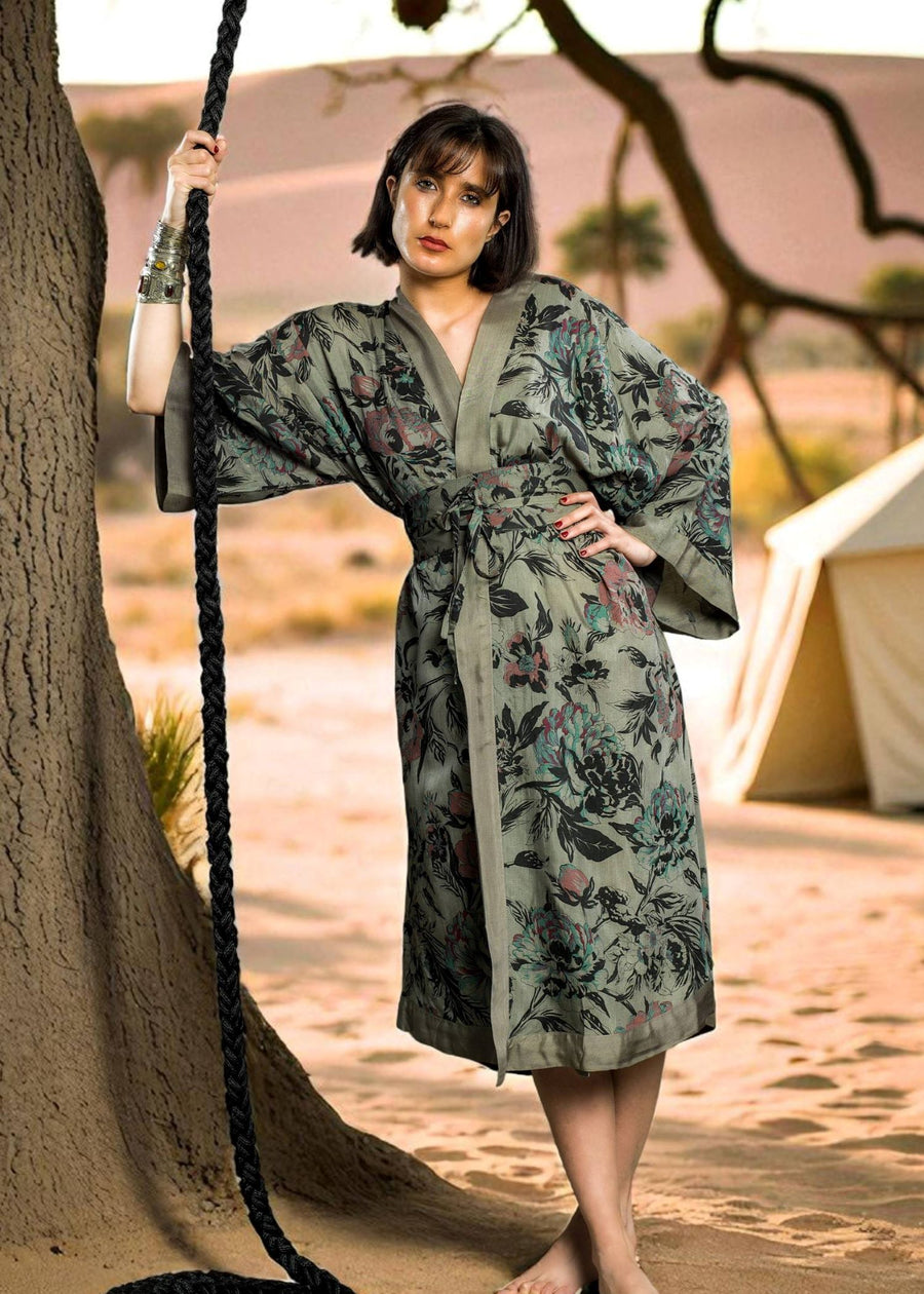 KIMONO PIVOINE - Silver (Taille Unique)