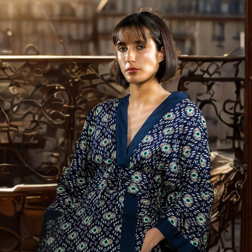 KIMONO SALLY - Blue (Taille Unique)