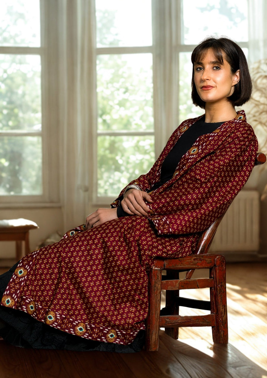 KIMONO SALLY - Burgundy (Taille Unique)