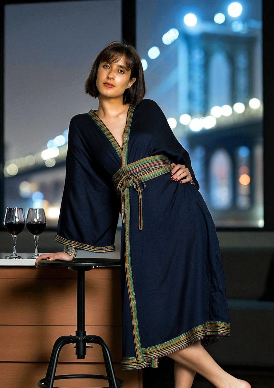 KIMONO TARPARKAR - Navy (Taille Unique)