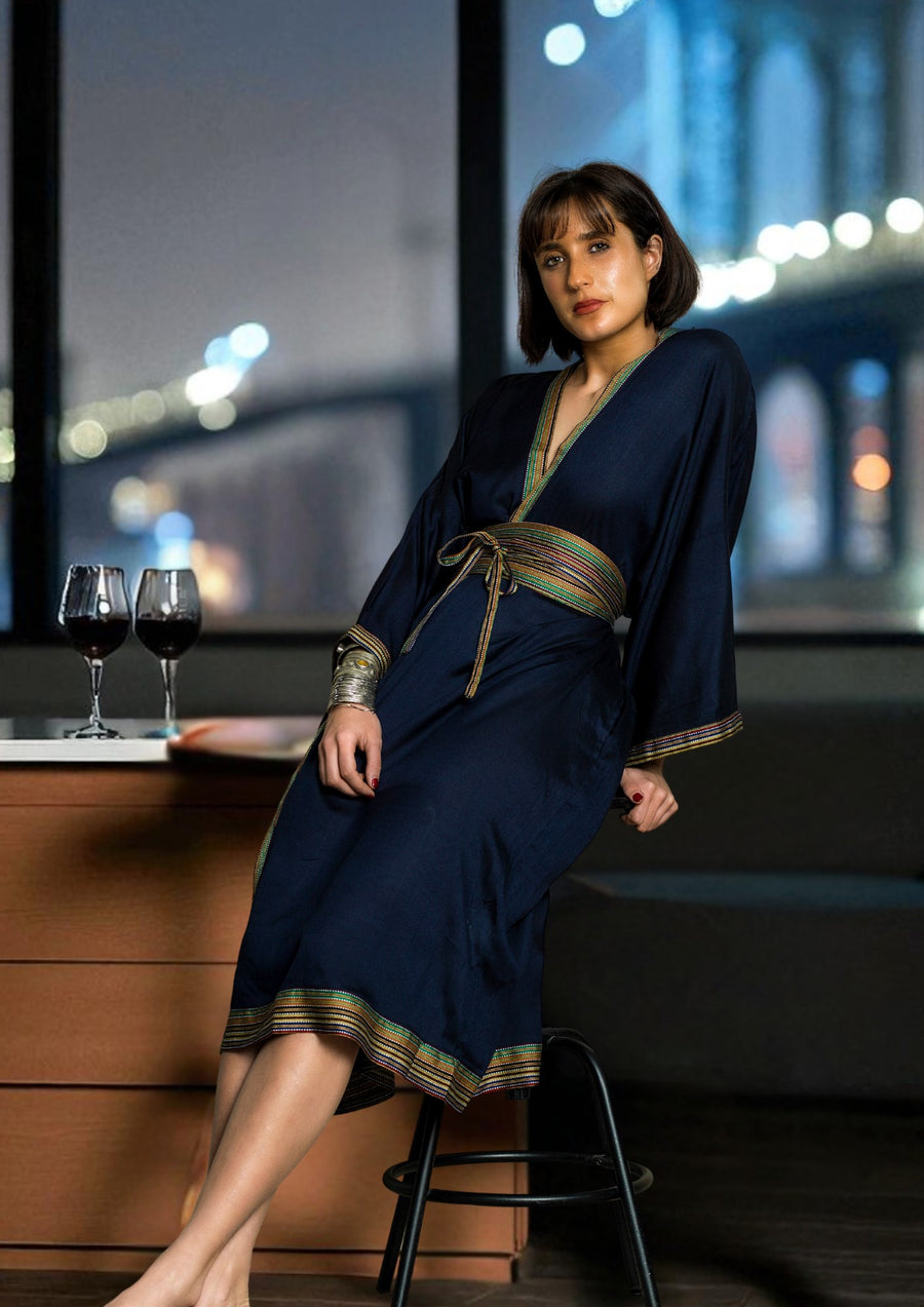 KIMONO TARPARKAR - Navy (Taille Unique)