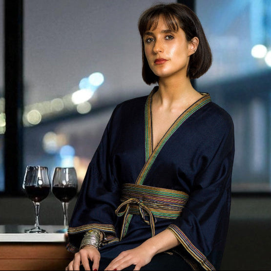 KIMONO TARPARKAR - Navy (Taille Unique)
