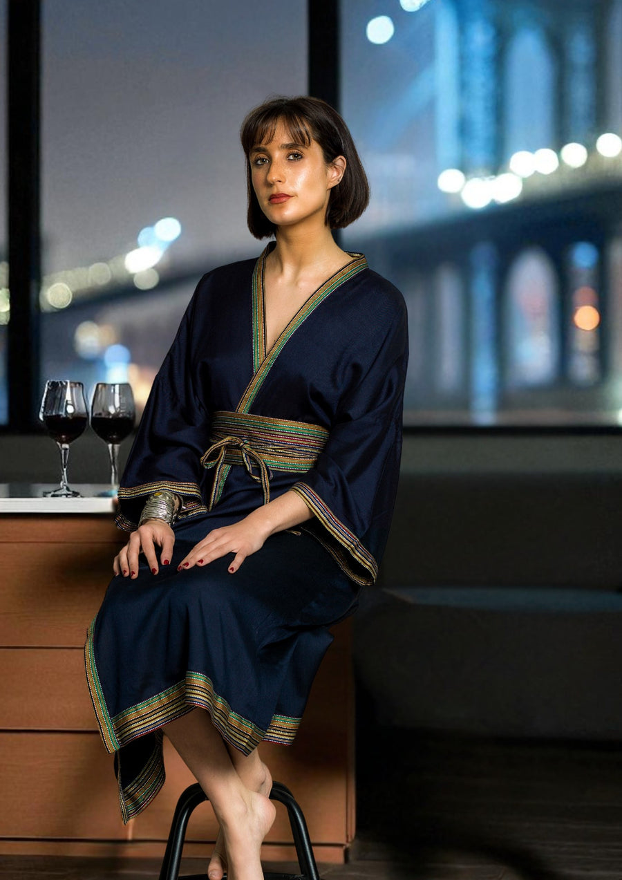KIMONO TARPARKAR - Navy (Taille Unique)