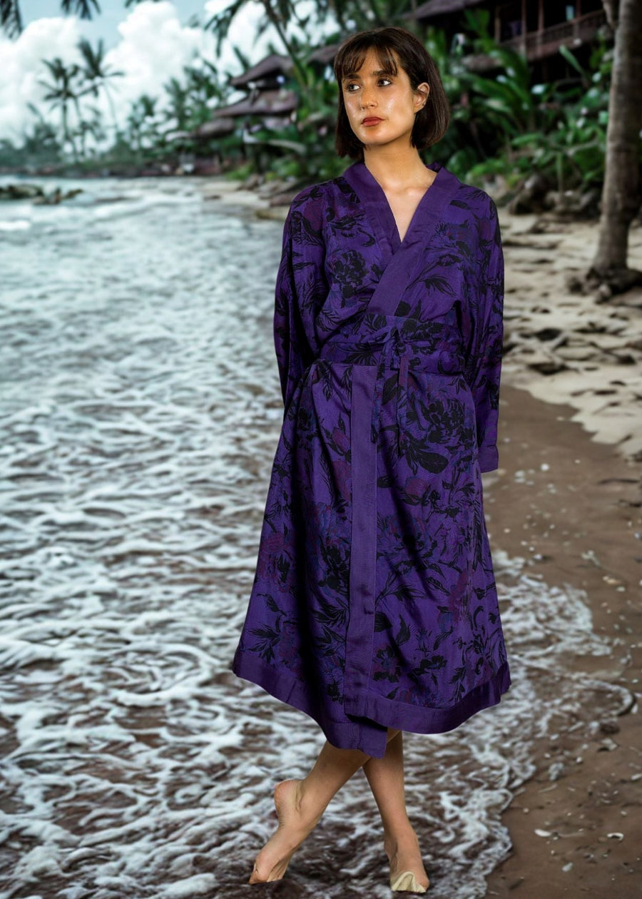 KIMONO PIVOINE - Purple (Taille Unique)